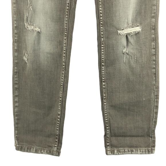 Free People Womens Size W30 Jeans Ripped Distressed Straight Leg Denim Grey - Picture 4 of 13